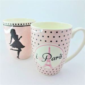 Pink Paris Ballerina Mug S-000114 (Set of 2)