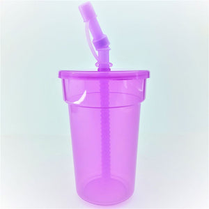 Plastic Cups with Straw S-00075