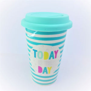 Ceramic Coffee Mug with Silicone Lid S-000100