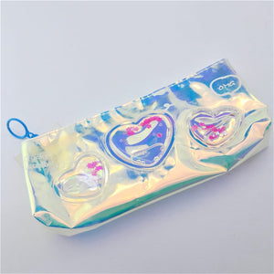 Sequin  Heart Pencil Case