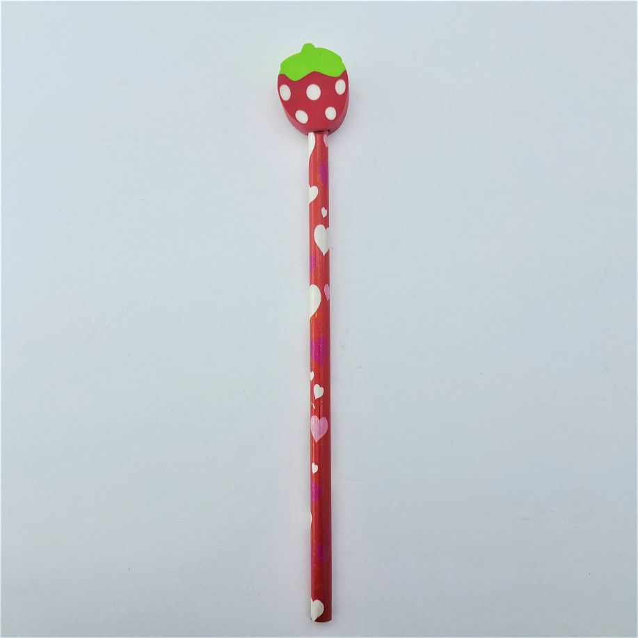 Strawberry Pencil Eraser Set