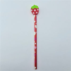 Strawberry Pencil Eraser Set