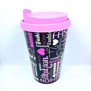 FASHION PATTERN - PLASTIC MUG HAND FREE WITH LID