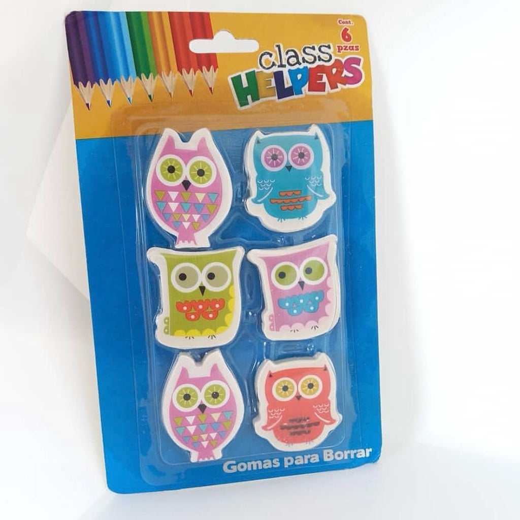 Owl Shape Eraser Set