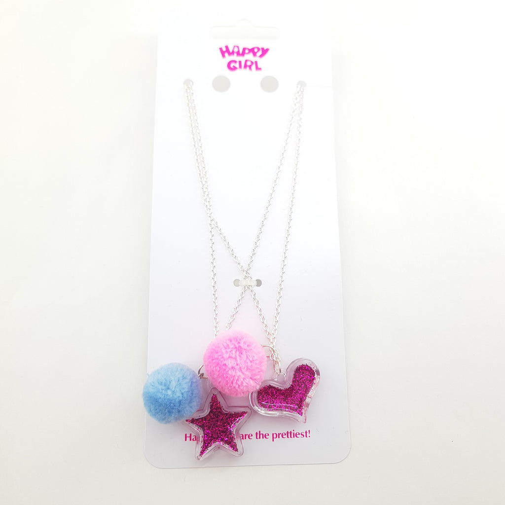 Hearts Pendant Necklace Children BFF