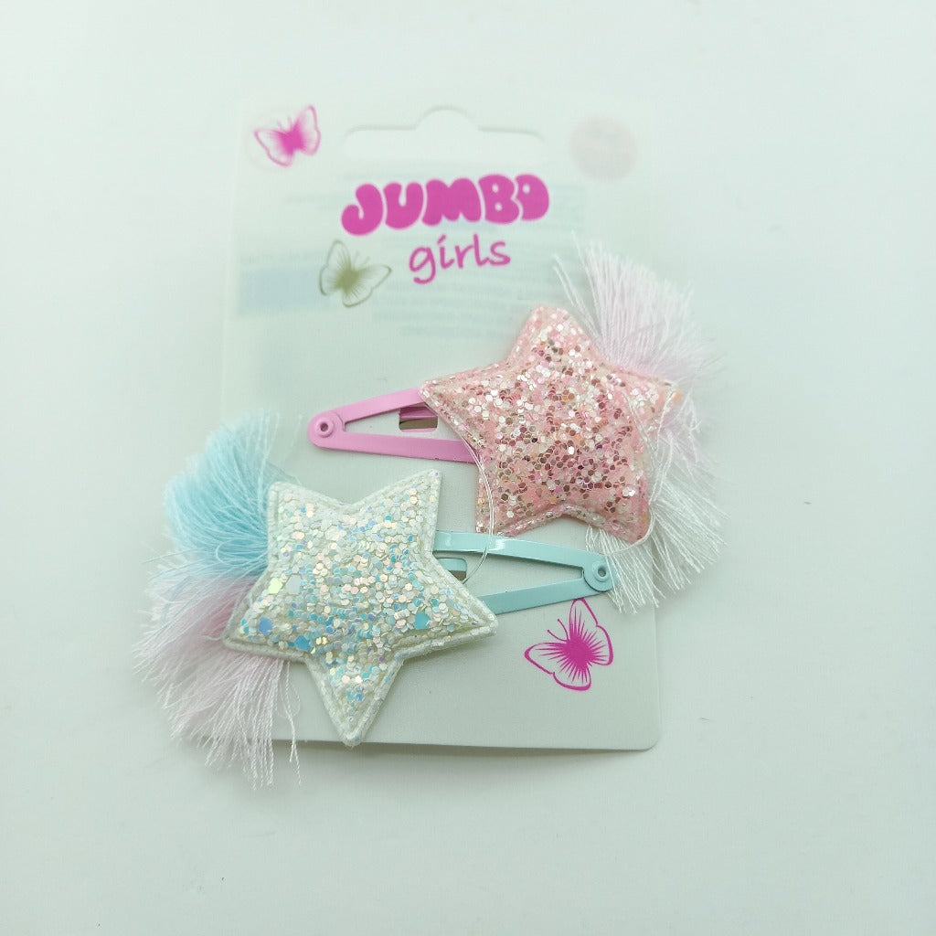 Girls Hair Clips Kids Glitter Hairpins Star