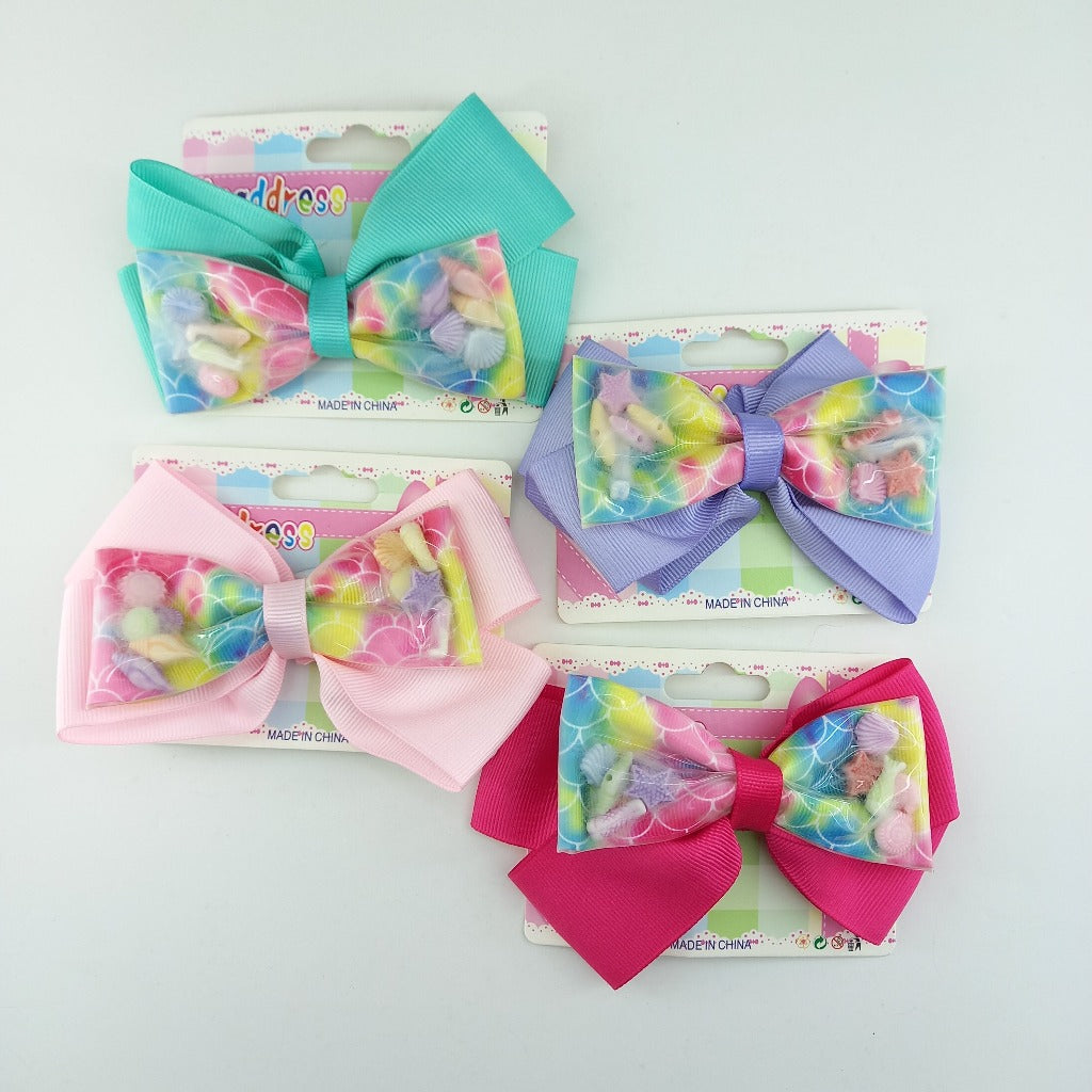 Girls Glitter Big Bow Hair Clips