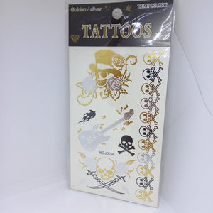 Gold Temporary Flash Metal Tattoos Sticker Halloween