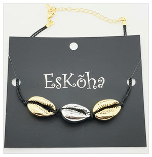 Eskoha Bracelet Shell Collection/Anklet - Black GOLD WHITE GOLD SHELL