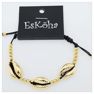 Eskoha Bracelet Shell Collection/Anklet - BLACK GOLD doted GOLD