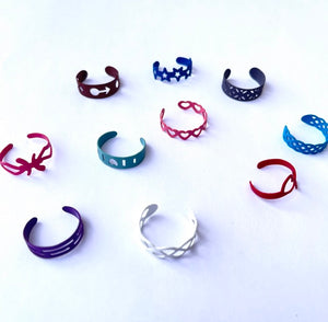 Star Heart Multipattern Rings Set of  10 pcs