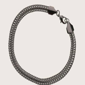 Men Chain Bracelet- Black Grey