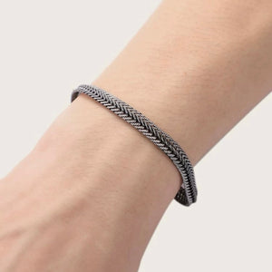 Men Chain Bracelet- Black Grey