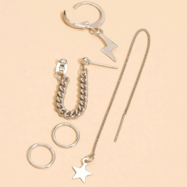 Star Earrings - Set of 5 pcs