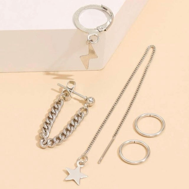 Star Earrings - Set of 5 pcs