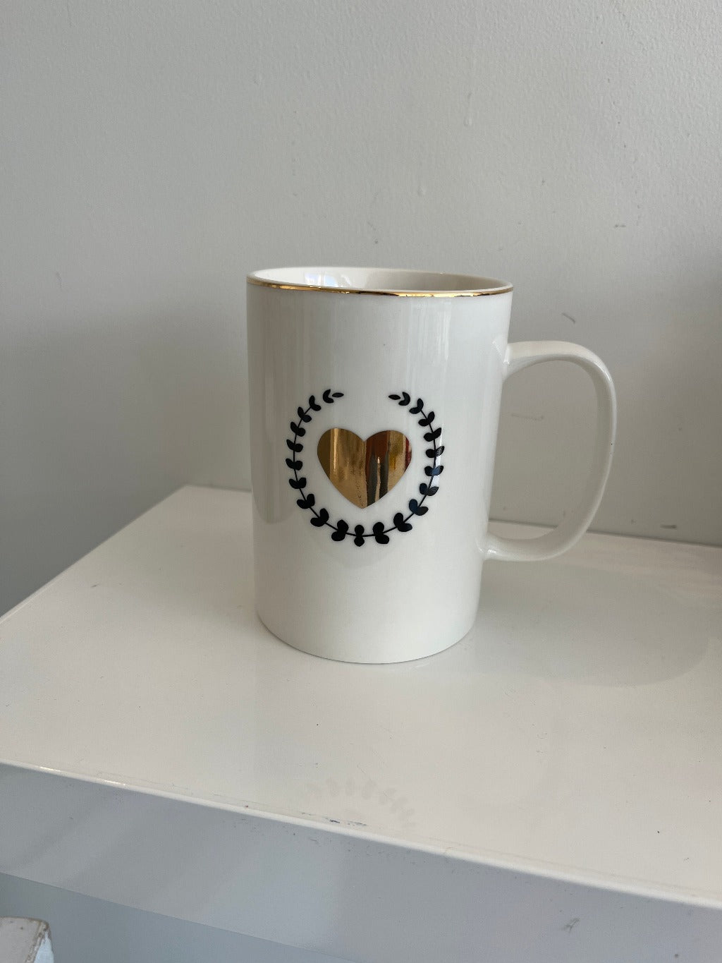 Gold Heart Coffee Mug