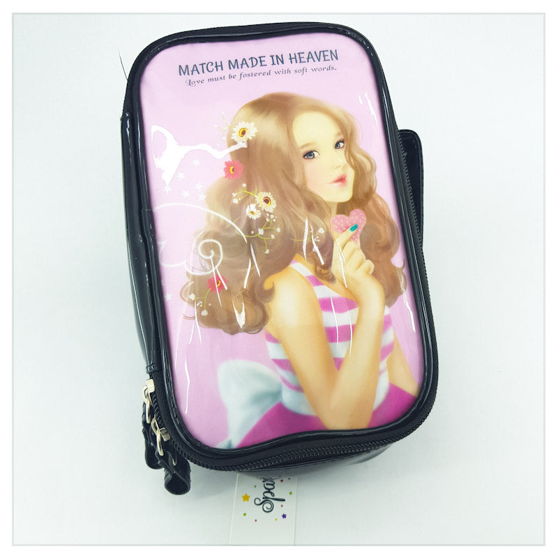 COSMETIC CASE DOLL STYLE MAKE UP STORAGE / BEACH BAG PURSE - S-00059