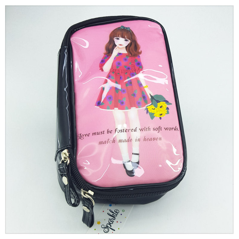 COSMETIC CASE DOLL STYLE MAKE UP STORAGE / BEACH BAG PURSE - S-00063