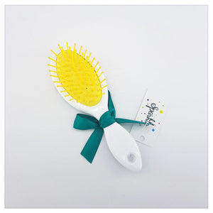 HAIR BRUSH LEAVE PATTERN GREEN - S-00066