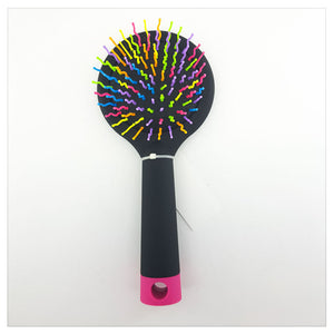 ANTI-STATIC BRUSH WITH MIRROR/ RAINBOW HEAD - S-00070