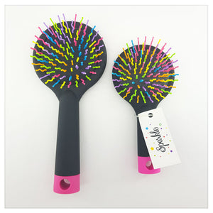 ANTI-STATIC BRUSH WITH MIRROR/ RAINBOW HEAD - S-00070