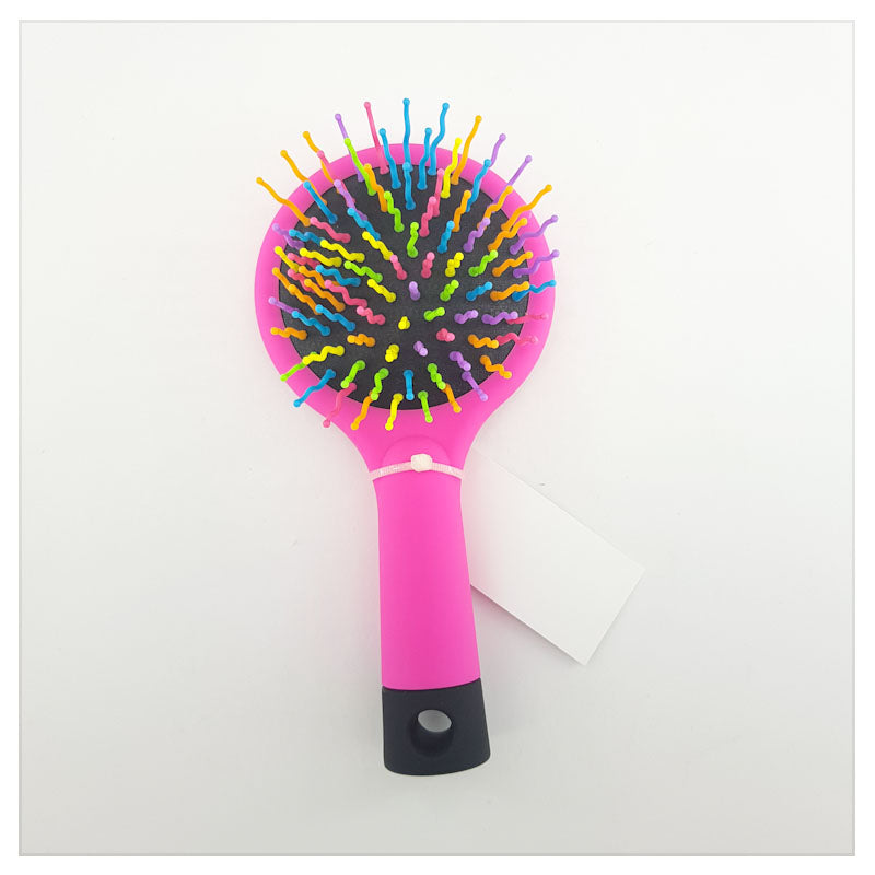 ANTI-STATIC BRUSH WITH MIRROR / RAINBOW - S-00071