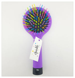 ANTI-STATIC BRUSH WITH MIRROR / RAINBOW - S-00072