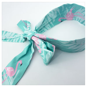 FLAMINGO HEADBANDS KNOT WITH TIE- SHIC-00010