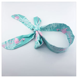 FLAMINGO HEADBANDS KNOT WITH TIE- SHIC-00010