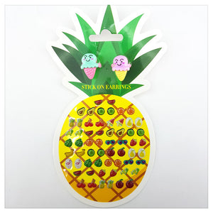 PINEAPPLE STICK-ON EARRINGS- SHIC-0007