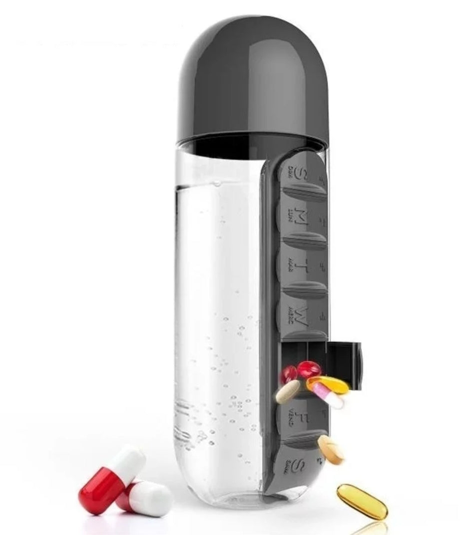 2 in 1 Pill Box Water Bottle